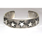 Navajo Tufa Cast Sterling Silver Stars Design Cuff Bracelet