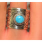Navajo Turquoise Band Ingot Ring Size 9 Sterling Silver