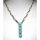 Navajo Turquoise Bar Necklace Small Lariat Sterling Silver