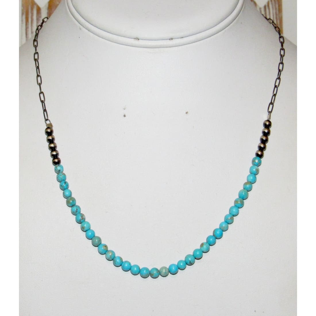 Navajo Turquoise Bead Heishi Choker Necklace Native