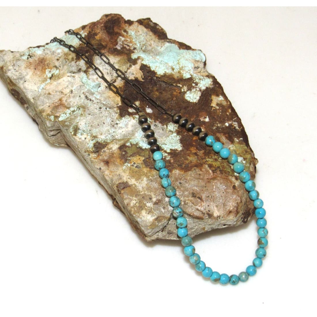 Navajo Turquoise Bead Heishi Choker Necklace Native