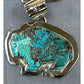 Navajo Carved Turquoise Buffalo Pendant Sterling Silver