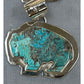 Navajo Carved Turquoise Buffalo Pendant Sterling Silver