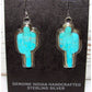 Navajo Turquoise Cactus Earrings Sterling Silver Native