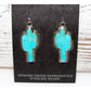 Navajo Turquoise Cactus Earrings Sterling Silver Native