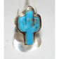 Navajo Turquoise Cactus Ring Size 7 Sterling Silver Native 
