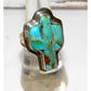 Navajo Turquoise Cactus Ring Size 9 Sterling Silver Native