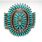 Navajo Turquoise Cluster Cuff Bracelet Sterling Silver