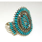 Navajo Turquoise Cluster Cuff Bracelet Sterling Silver