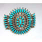Navajo Turquoise Cluster Cuff Bracelet Sterling Silver