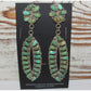 Navajo Turquoise Cluster Dangle Earrings Sterling Silver