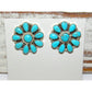 Navajo Turquoise Cluster Earrings Sterling Silver Becenti 1
