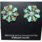 Navajo Turquoise Cluster Earrings Sterling Silver Native