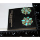 Navajo Turquoise Cluster Earrings Sterling Silver Native