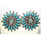 Navajo Turquoise Cluster Post Earrings Sterling Silver