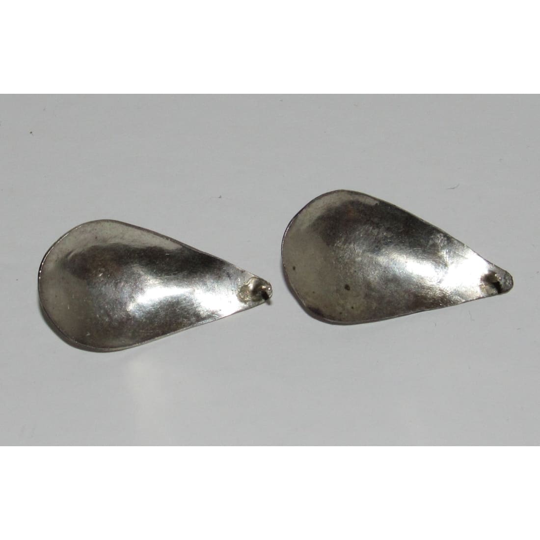 Navajo Turquoise Concho Post Earrings Sterling Silver Ingot