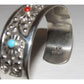 Navajo Turquoise Coral Flower Cuff Bracelet Sterling Silver