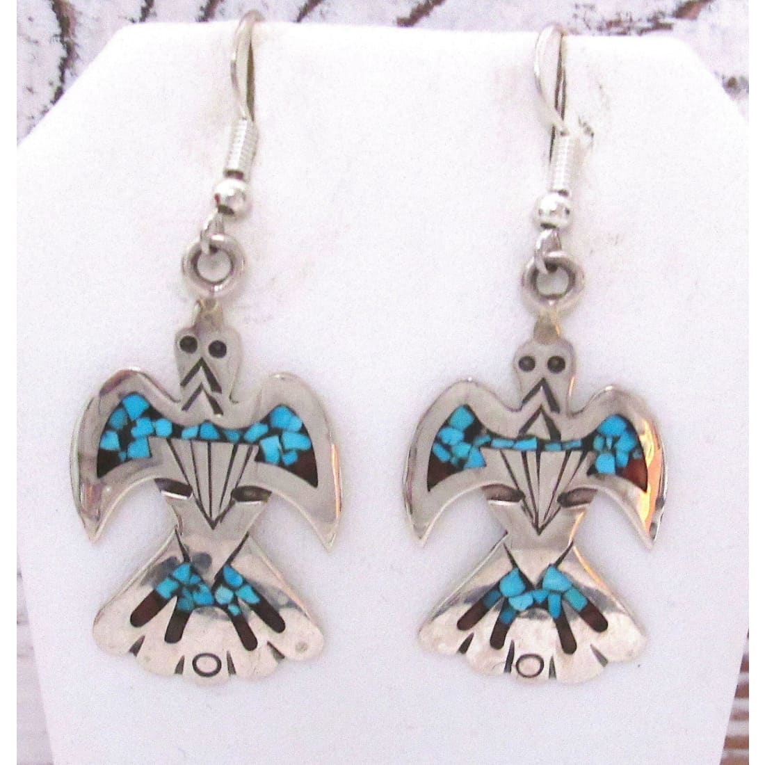 Navajo Charlie Singer Turquoise Coral Inlay Peyote Bird Earrings Native Signed The Southwestern Style Gallery