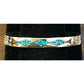 Navajo Turquoise Coral Inlay Stacker Cuff Bracelet Sterling