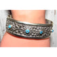 Navajo Turquoise Flower Cuff Bracelet Sterling Silver R.