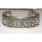 Navajo Turquoise Flower Cuff Bracelet Sterling Silver R.