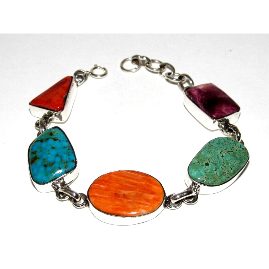 Navajo Turquoise Orange Purple Spiny Adjustable Link