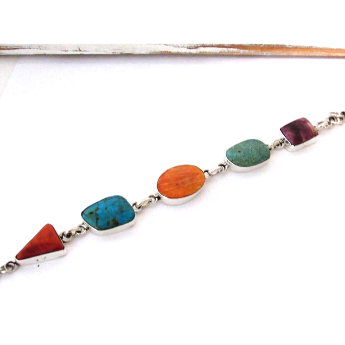 Navajo Turquoise Orange Purple Spiny Adjustable Link