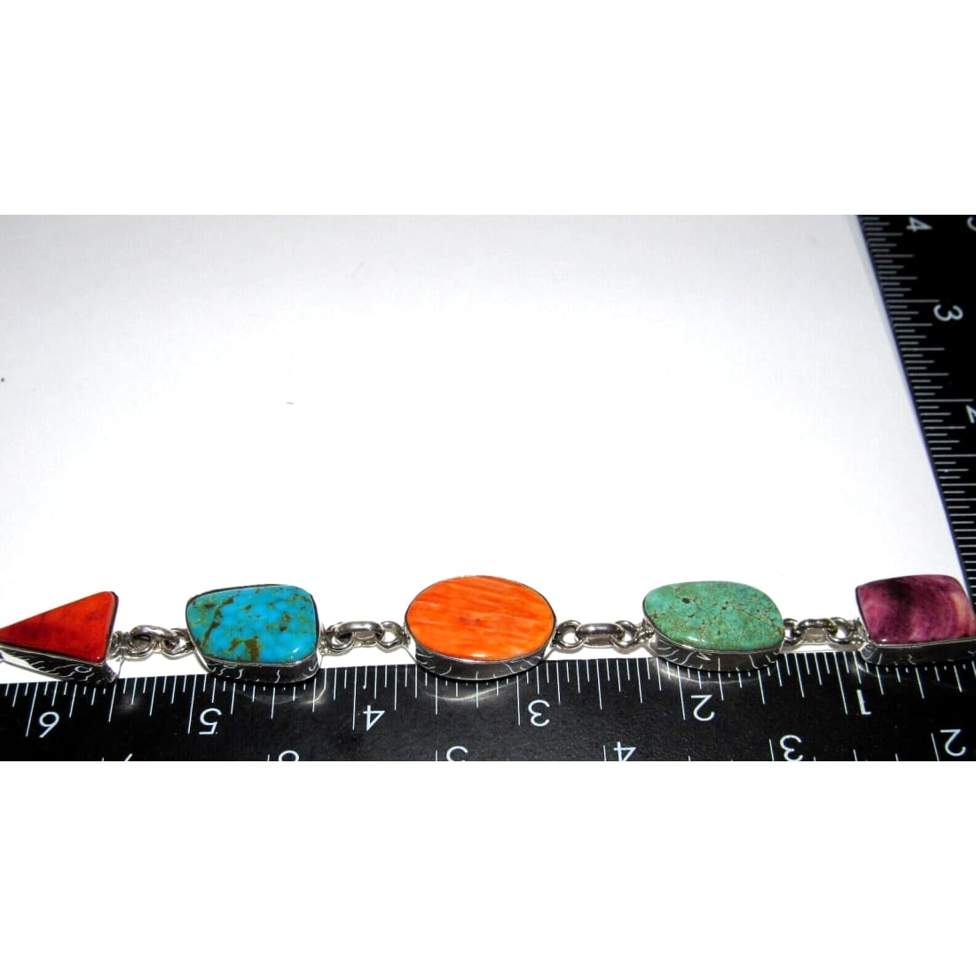 Navajo Turquoise Orange Purple Spiny Adjustable Link