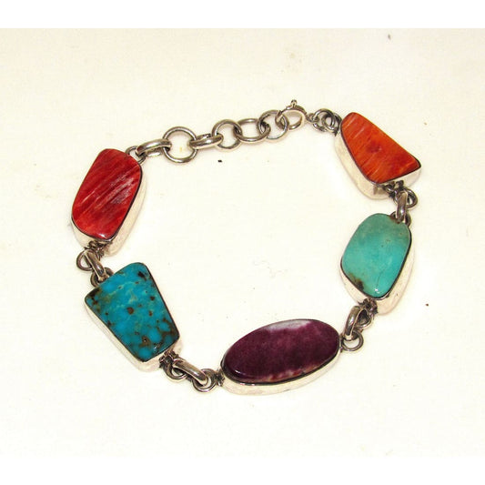 Navajo Turquoise Orange Purple Spiny Adjustable Link