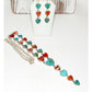 Navajo Turquoise Spiny Heart Lariat Necklace Earrings Set