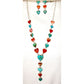 Navajo Turquoise Spiny Heart Lariat Necklace Earrings Set