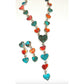 Navajo Turquoise Spiny Heart Lariat Necklace Earrings Set