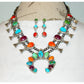 Navajo Turquoise Spiny Squash Blossom Necklace & Earrings