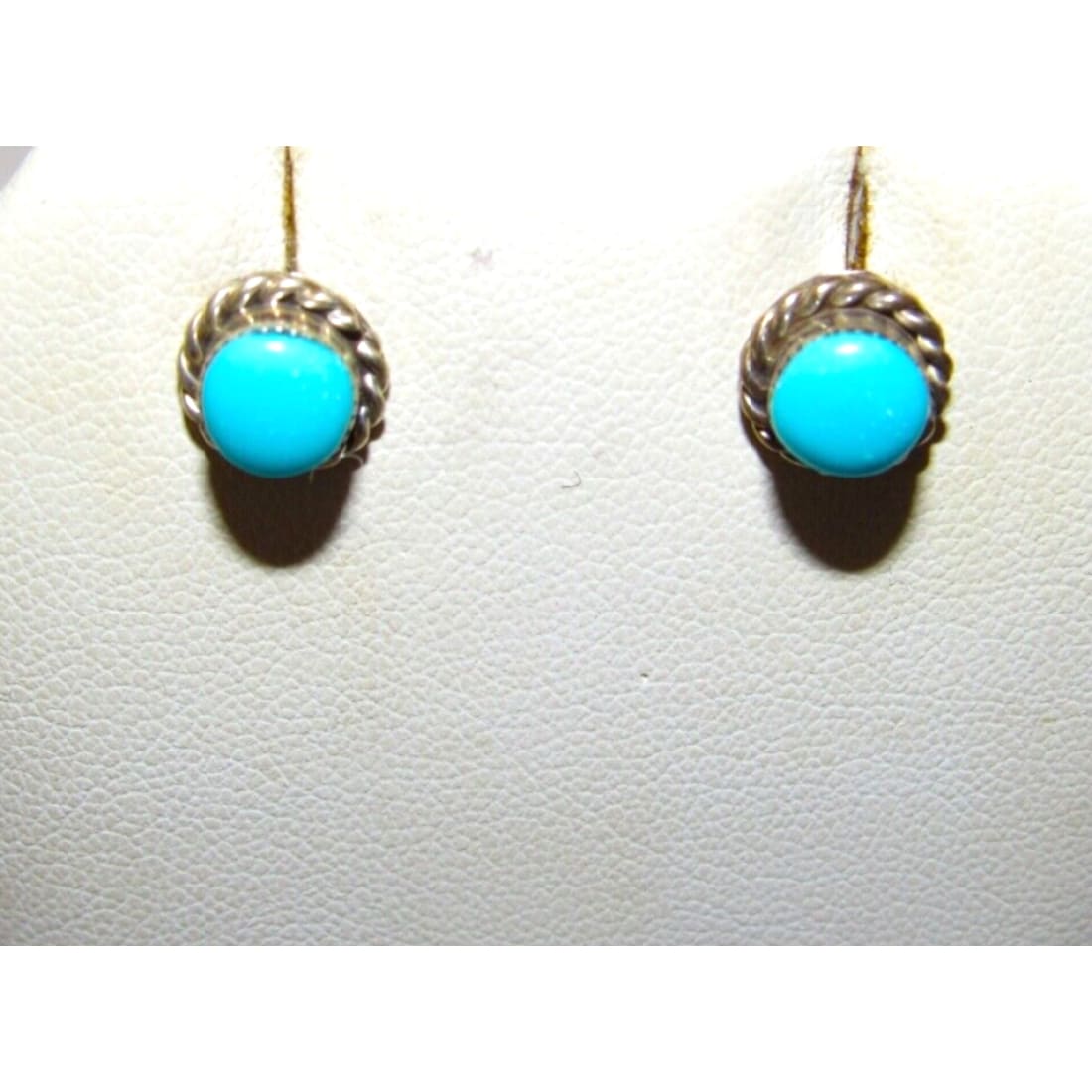 Navajo Turquoise Sterling Silver Round Turquoise Post