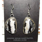 Navajo White Buffalo Earrings Sterling Silver Dangles