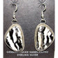 Navajo White Buffalo Earrings Sterling Silver Dangles