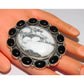 Massive Navajo White Buffalo Onyx Cluster Ring Sz 8 Sterling