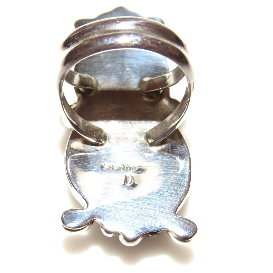 Navajo White Buffalo Ring Sz 6 Sterling Silver M. James