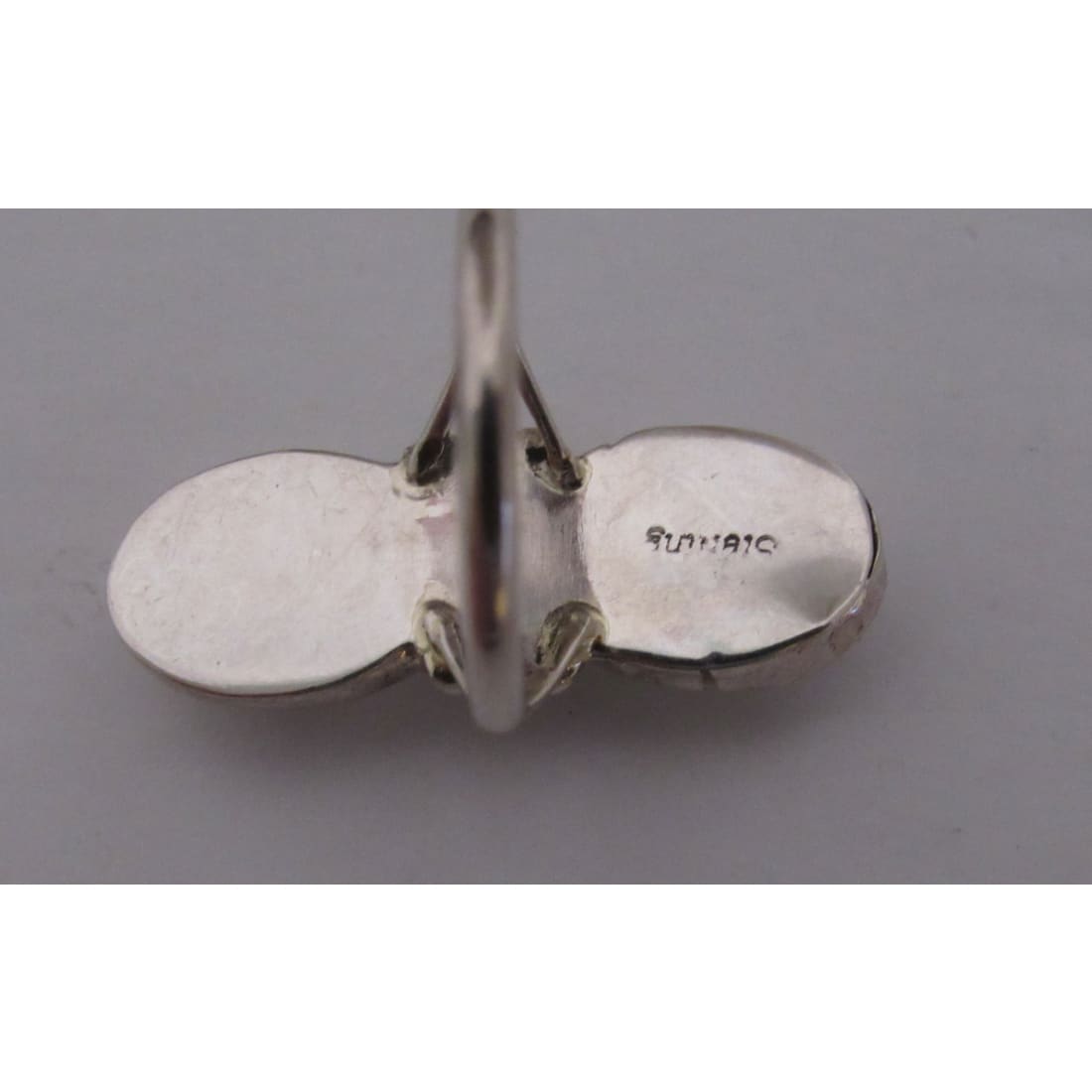 Navajo White Buffalo Ring Sz 7 Sterling Silver Jewelry &