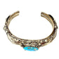 Old Pawn Hopi Turquoise Squash Blossom Cuff Bracelet