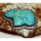 Old Pawn Navajo Carved Turquoise Bear Pin Brooch Sterling