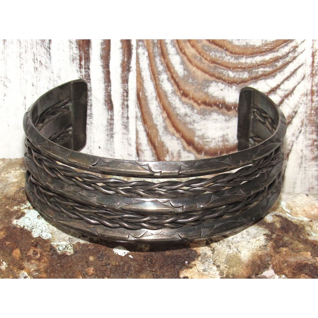 Old Pawn Navajo Double Carinated Ingot Cuff Bracelet