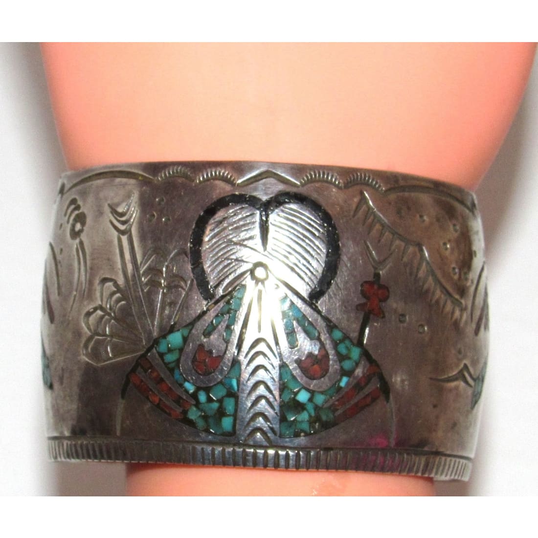 Old Pawn Navajo Gibson Gene Cuff Bracelet Sterling Silver