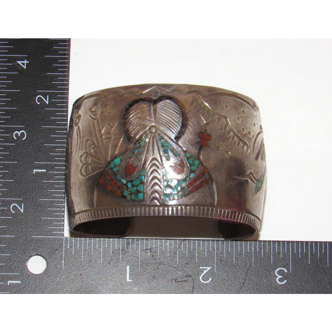 Old Pawn Navajo Gibson Gene Cuff Bracelet Sterling Silver
