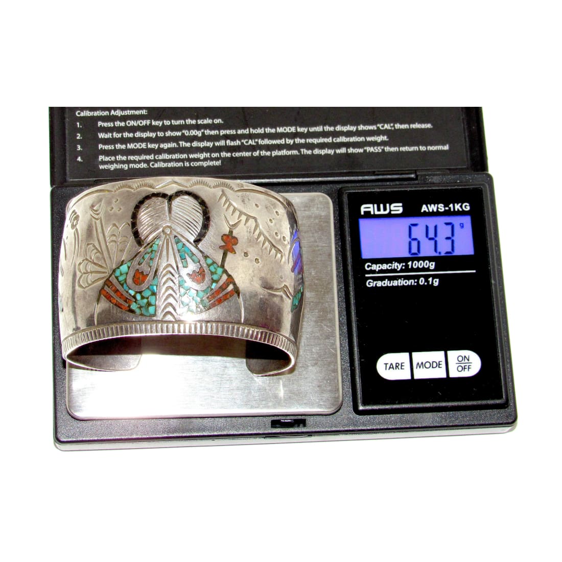 Old Pawn Navajo Gibson Gene Cuff Bracelet Sterling Silver