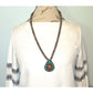 Old Pawn Navajo Necklace Sterling Gem Kingman Turquoise