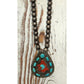 Old Pawn Navajo Necklace Sterling Gem Kingman Turquoise