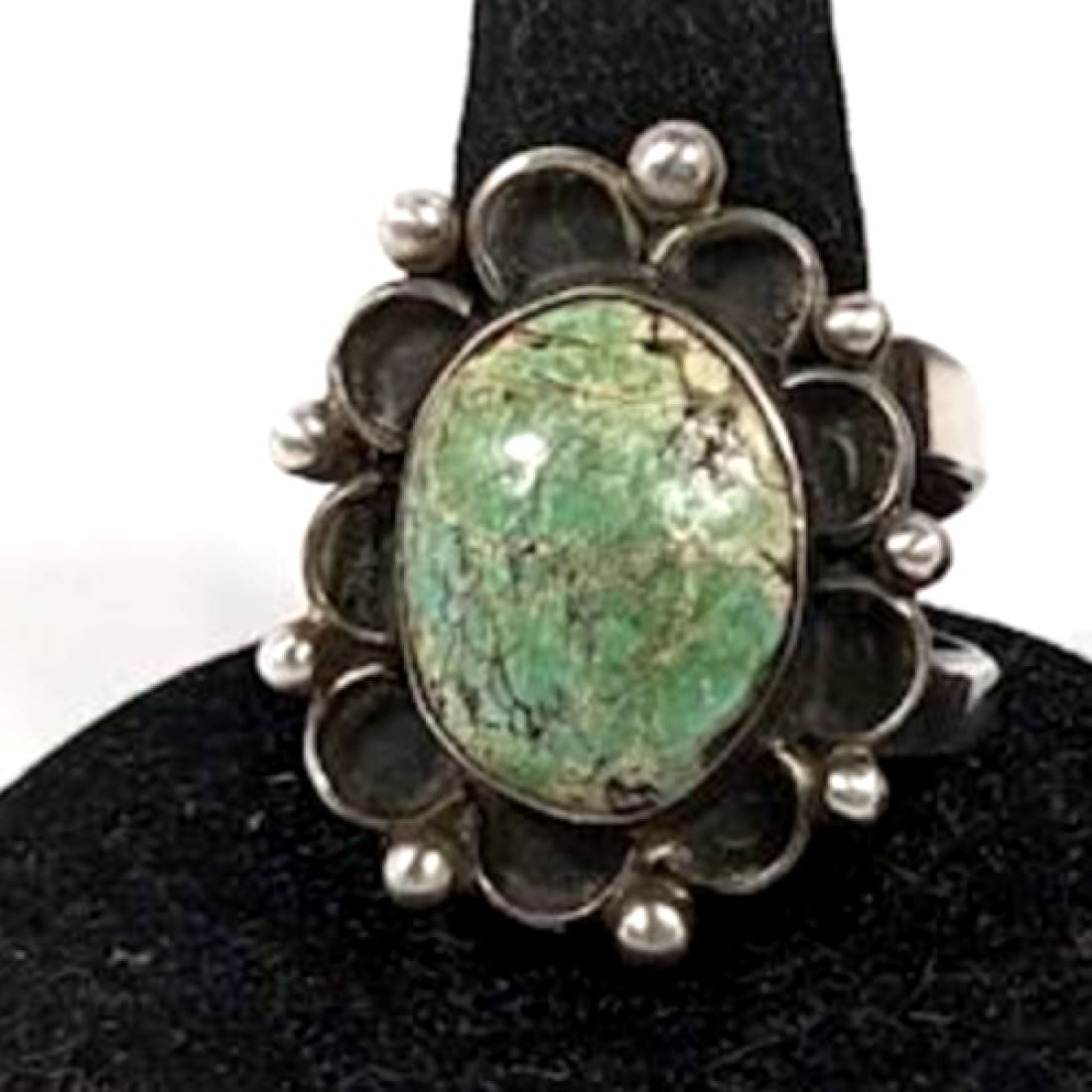 Old Pawn Navajo Royston Turquoise Ring Size 8 Sterling