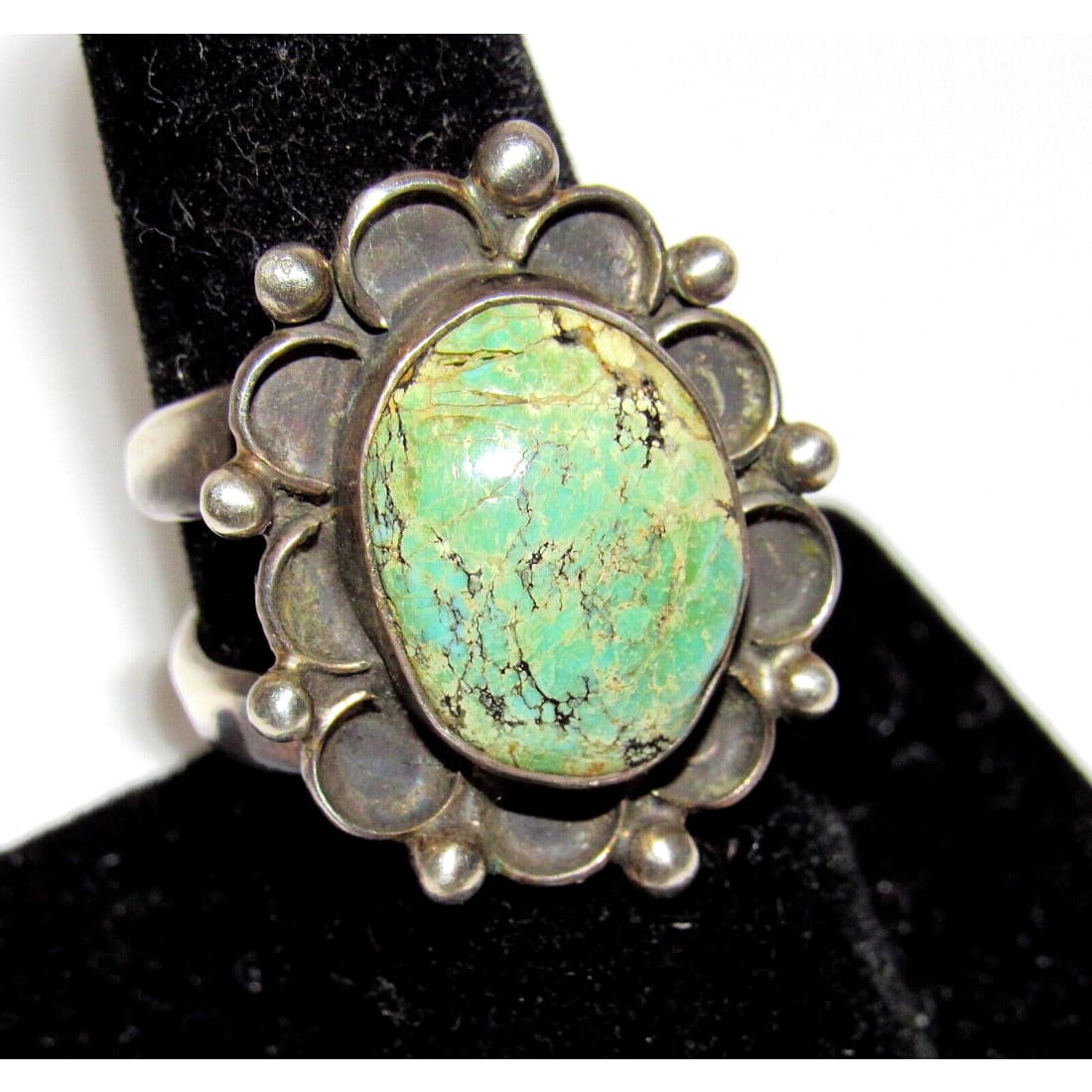 Old Pawn Navajo Royston Turquoise Ring Size 8 Sterling