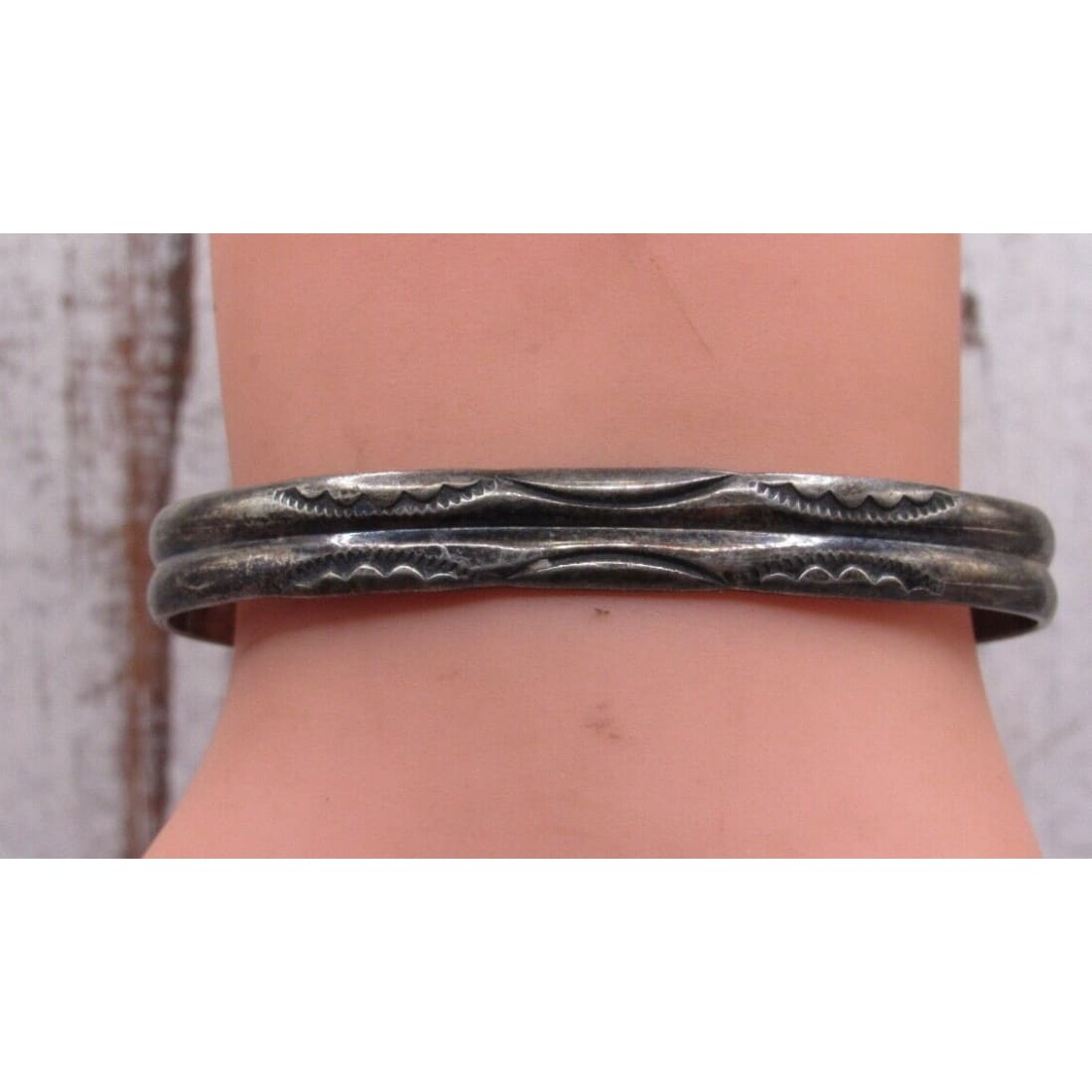 Old Pawn Navajo Stacker Cuff Bracelet Ingot Sterling Silver